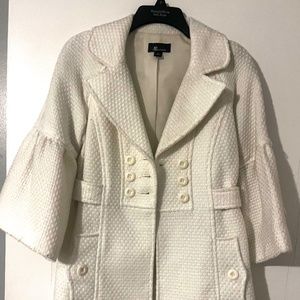 3/4 sleeve off white jacket